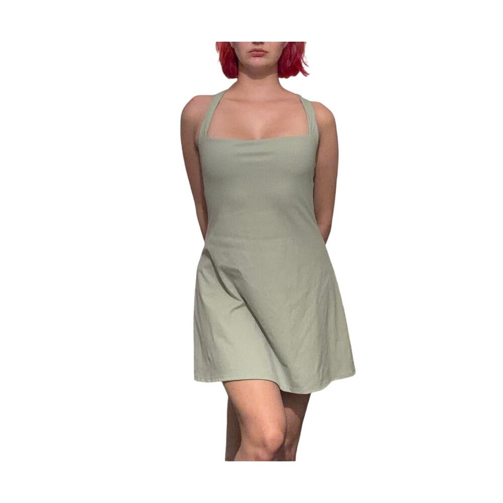 Qinsen Light Seafoam Green Athletic Dress with Built in Shorts Size Large